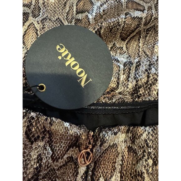 NOOKIE Blind Date Mini Dress XS in Bronze Gold Animal Print NEW - Picture 7 of 11